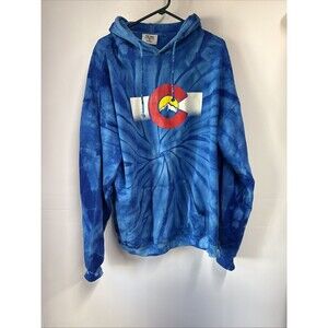 Colorado State Flag Tye Dye Co. The Centennial State Mountains Unisex Hoodie XL